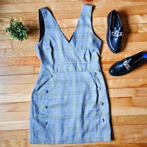 Meshki Stylish Gray Plaid Dress